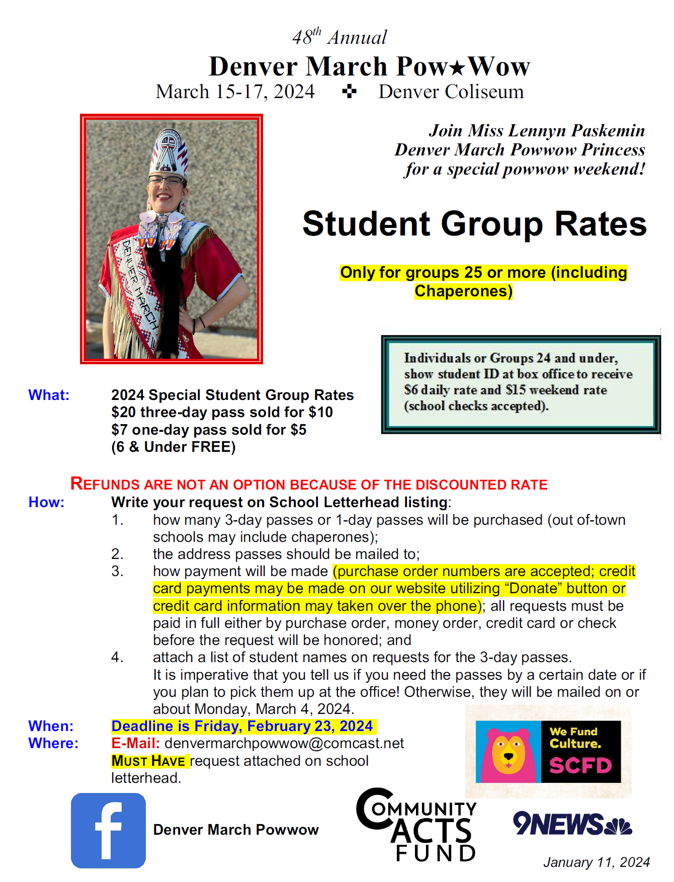Student Group Rate 2024